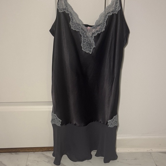 Victoria's Secret Angels Silky Satin Vintage Slip Dress Lingerie Grey Women's M - Picture 2 of 5